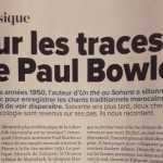 Articles in Telquel.ma “Sur les traces de Paul Bowles” (in French)