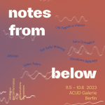 May 11 2023 – Notes From Below, opening at Acud Galerie Berlin
